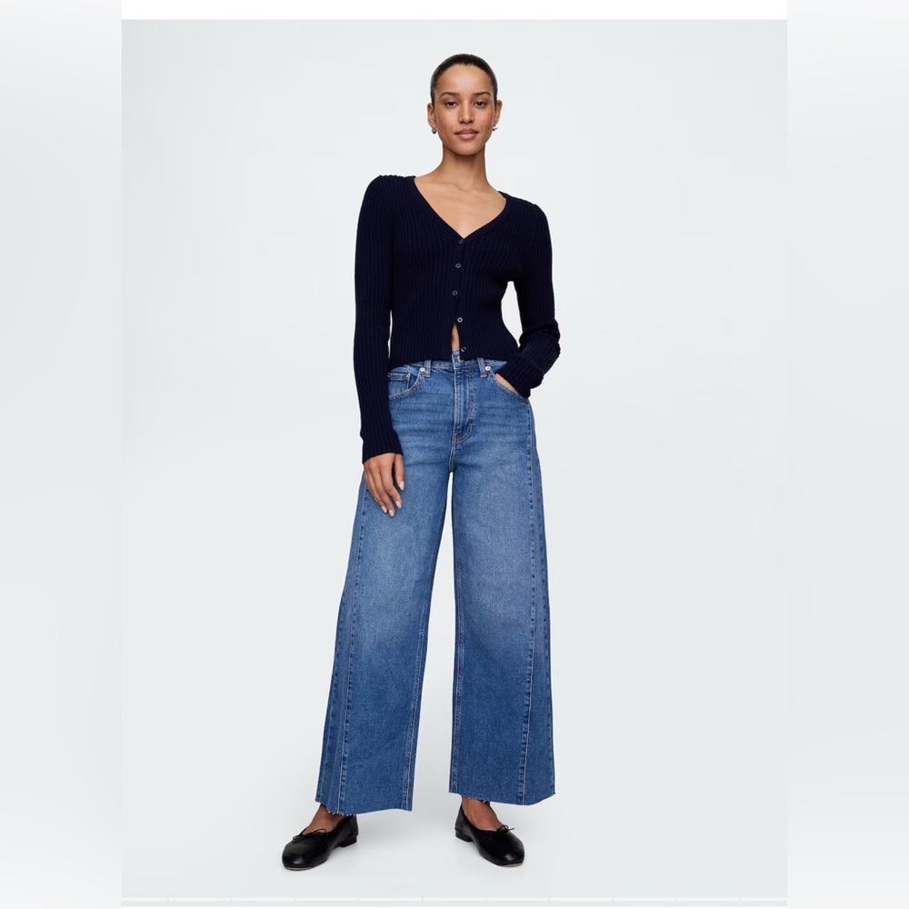 Gap High Rise Stride Wide-Leg Ankle Jeans Size 26/2R - Picture 1 of 10